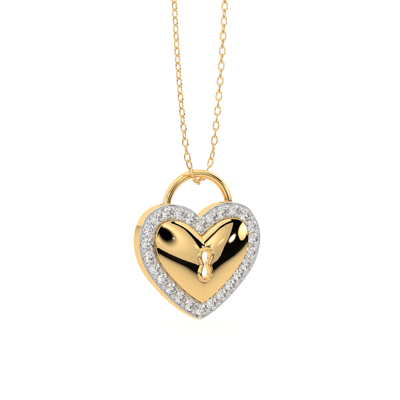 Gold Shine Heart Diamond Pendant